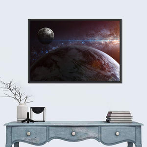 Scenic Earth & Moon Wall Art