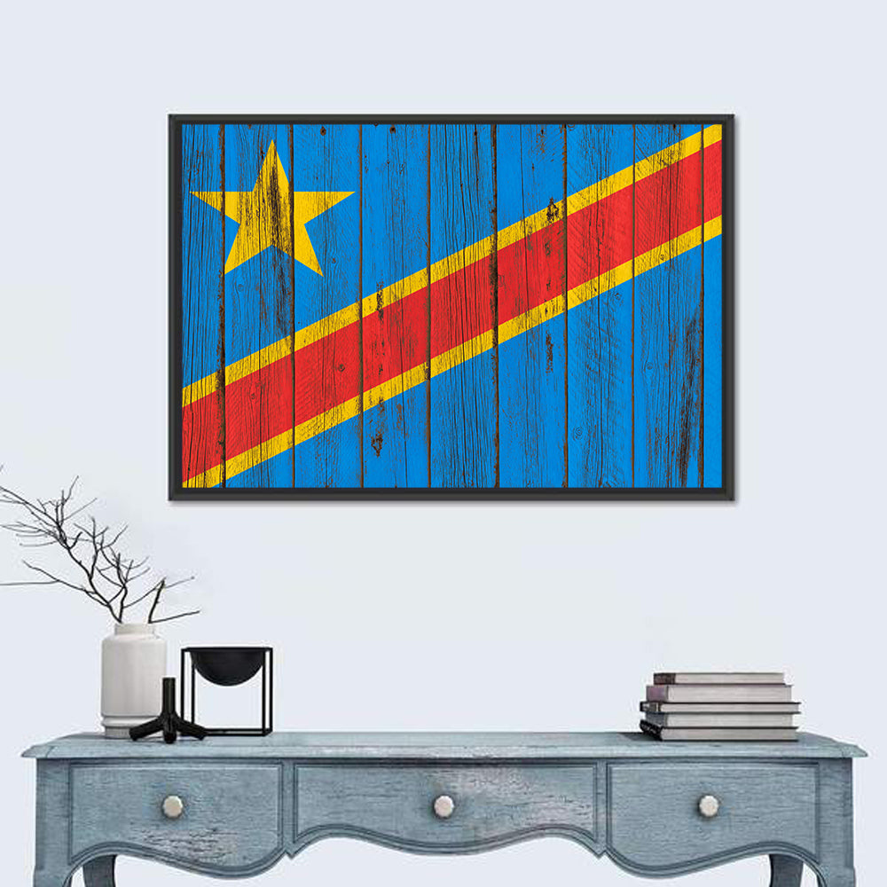 Democratic Republic of the Congo Flag Wall Art in a room, landscape