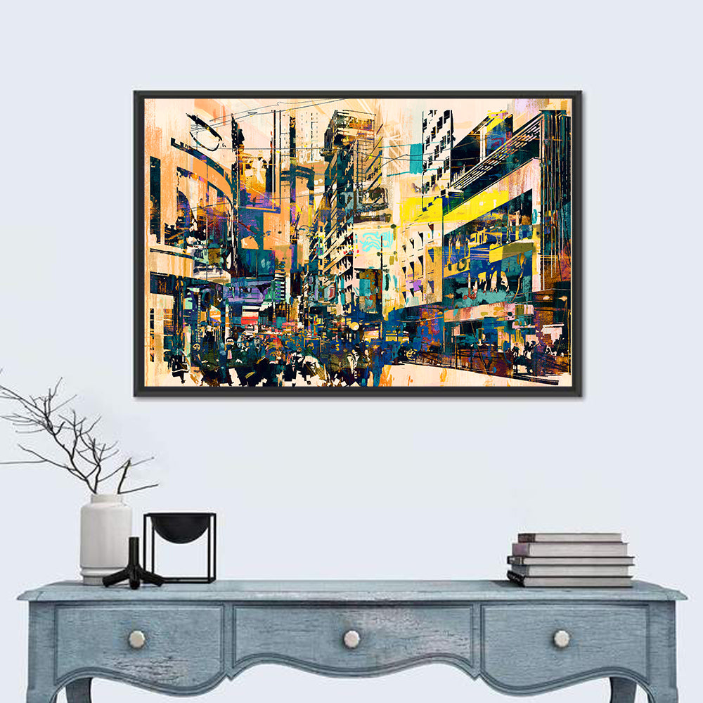 Urban Corridor Abstract Wall Art in a room, landscape