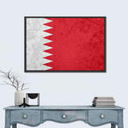 Bahrain Flag with Serrated Edge Wall Art