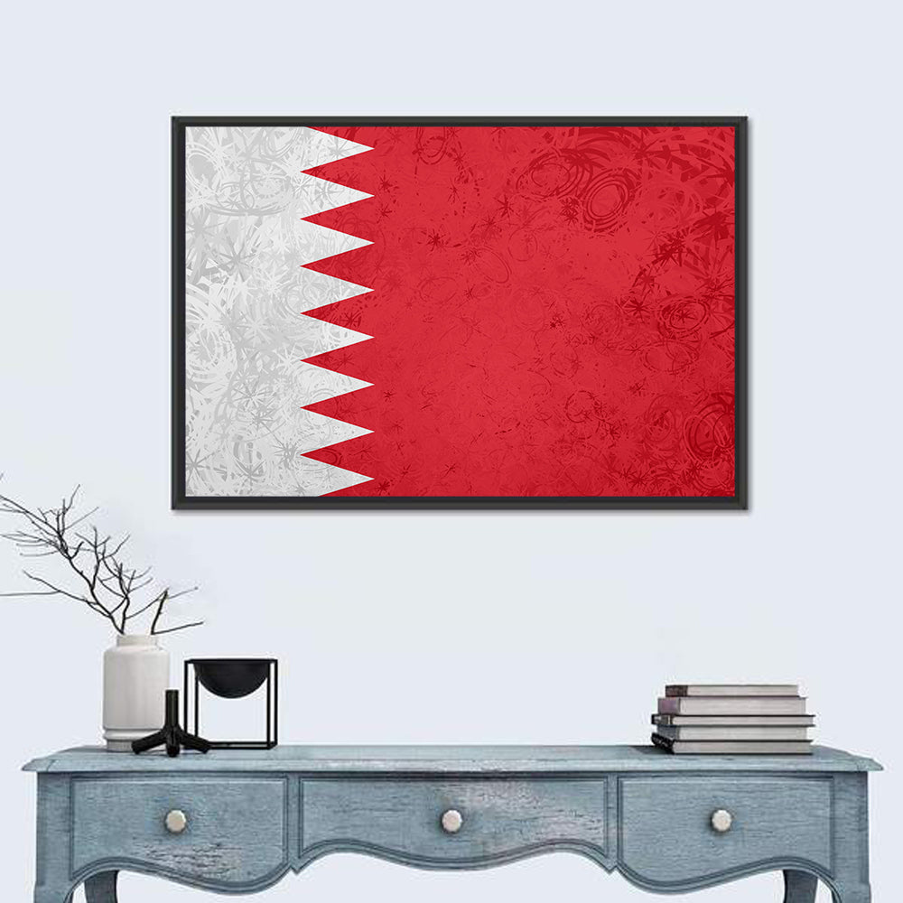 Bahrain Flag with Serrated Edge Wall Art
