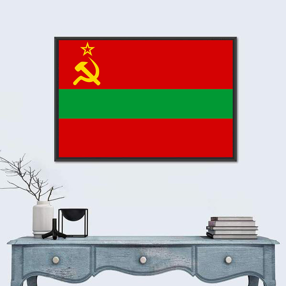 Flag of Transnistria Wall Art in a room, landscape