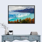 Perito Moreno Glacier with Autumn Foliage Wall Art