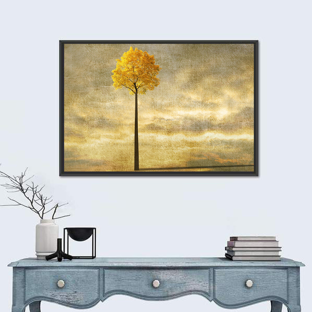 Solitary Tree at Golden Hour Wall Art