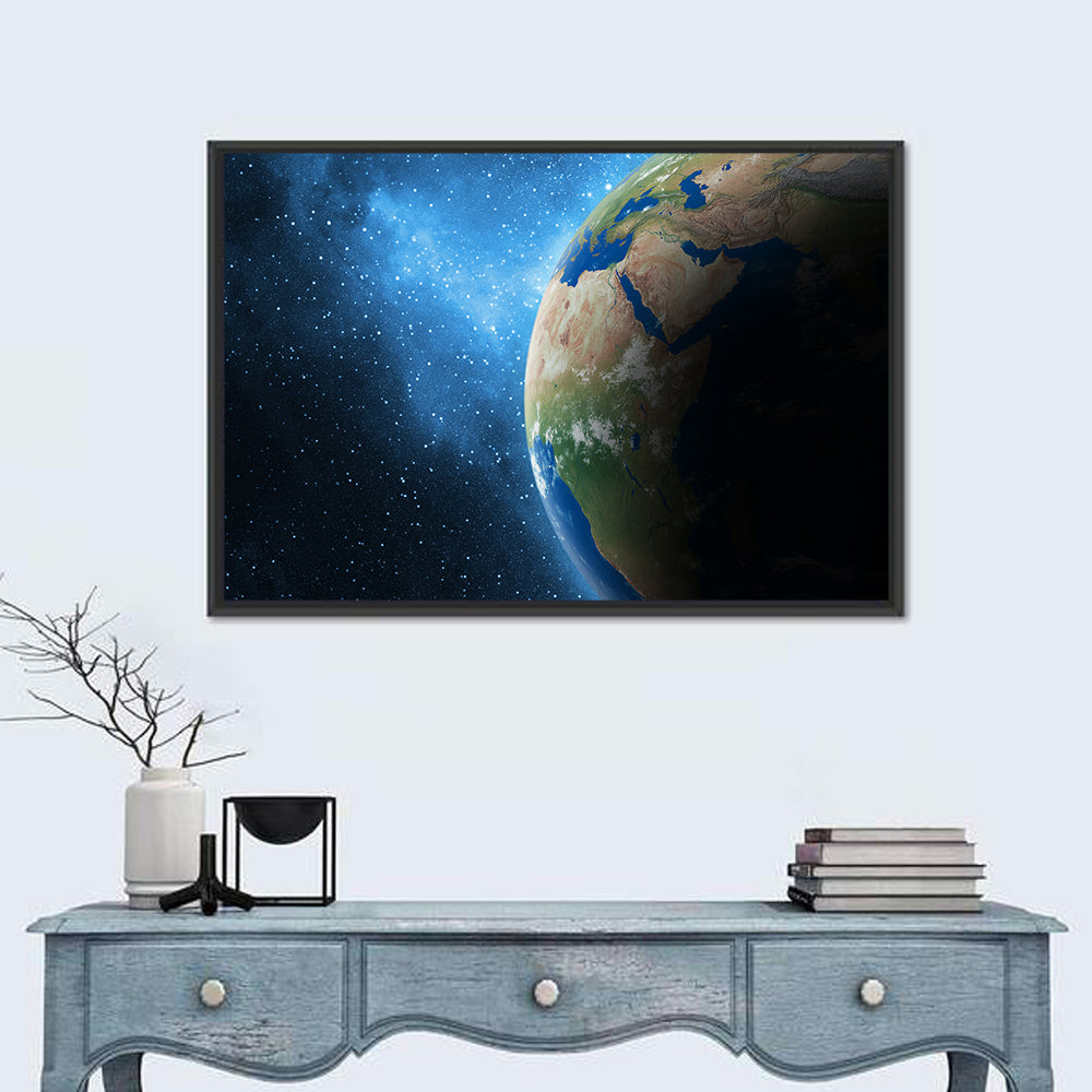 Earth and Galaxy Closeup Wall Art