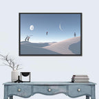 Red Umbrella in Surreal Desert Wall Art