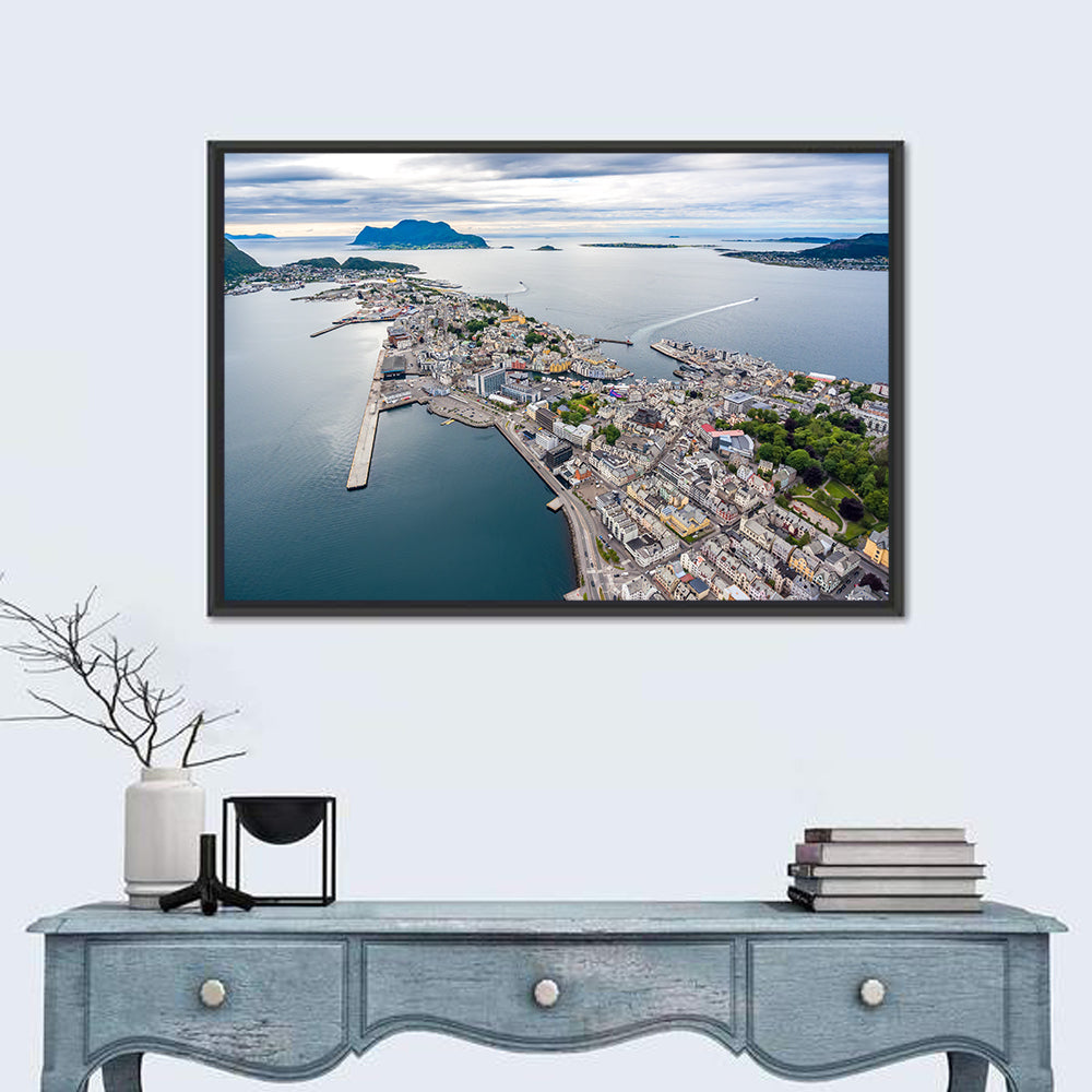 Aksla View Over Ålesund Harbor Wall Art