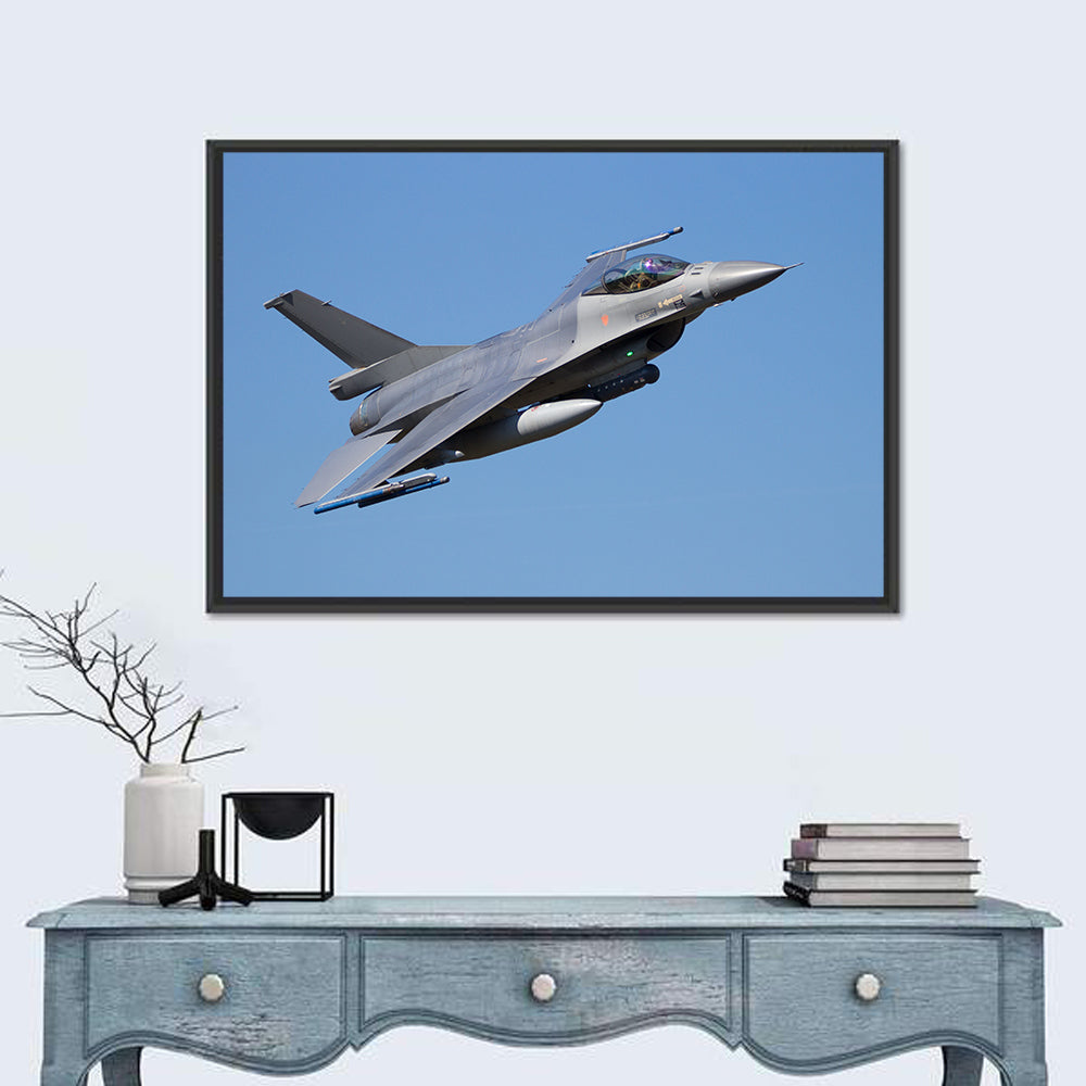 Fighter Jet Flyby Wall Art in a room, landscape