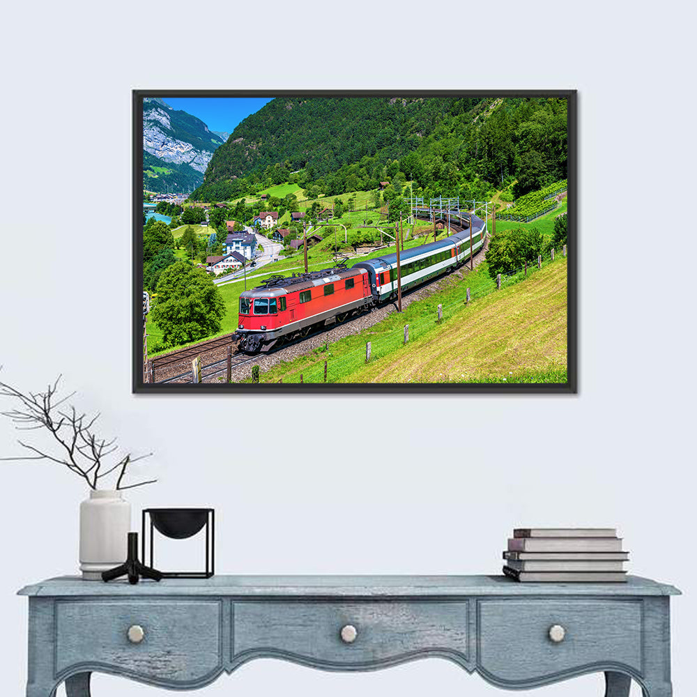 Gotthard Railway Tunnel Wall Art in a room, landscape