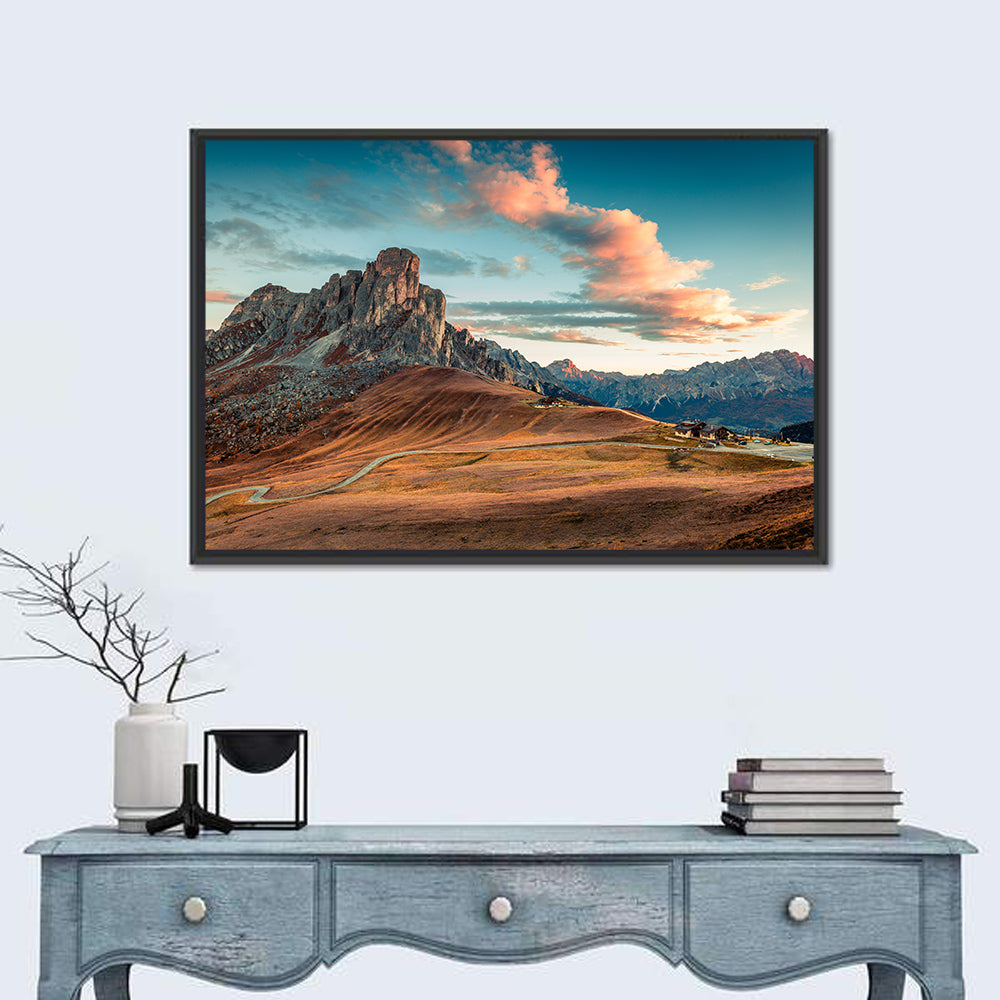 Nuvolau Peaks, Passo Giau Wall Art in a room, landscape