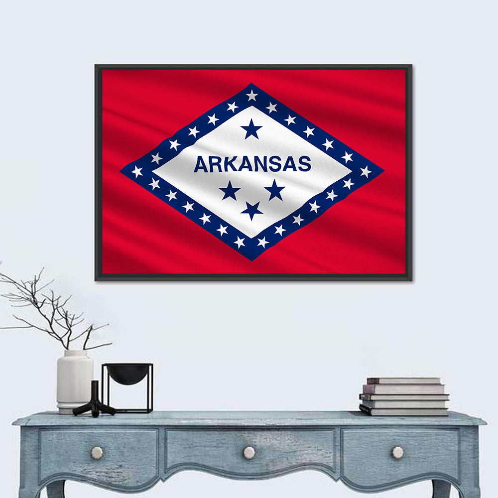 Arkansas State Flag Wall Art in a room, landscape
