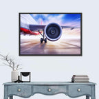 Low Angle Jet Engine on Tarmac Wall Art