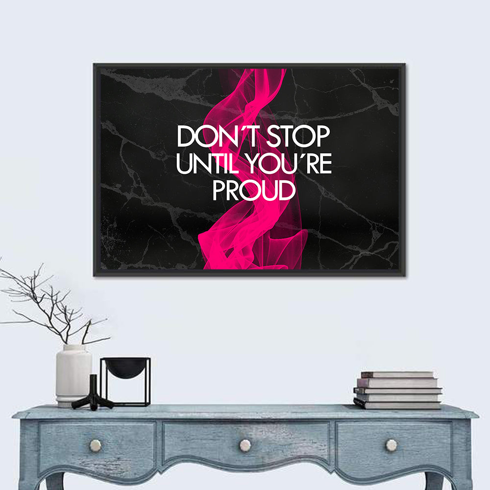 Fitness Quote on Black Marble Wall Art in a room, landscape