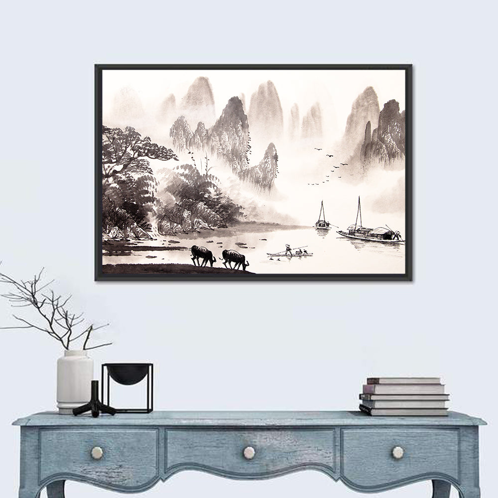 Chinese Watercolor Illustration Wall Art