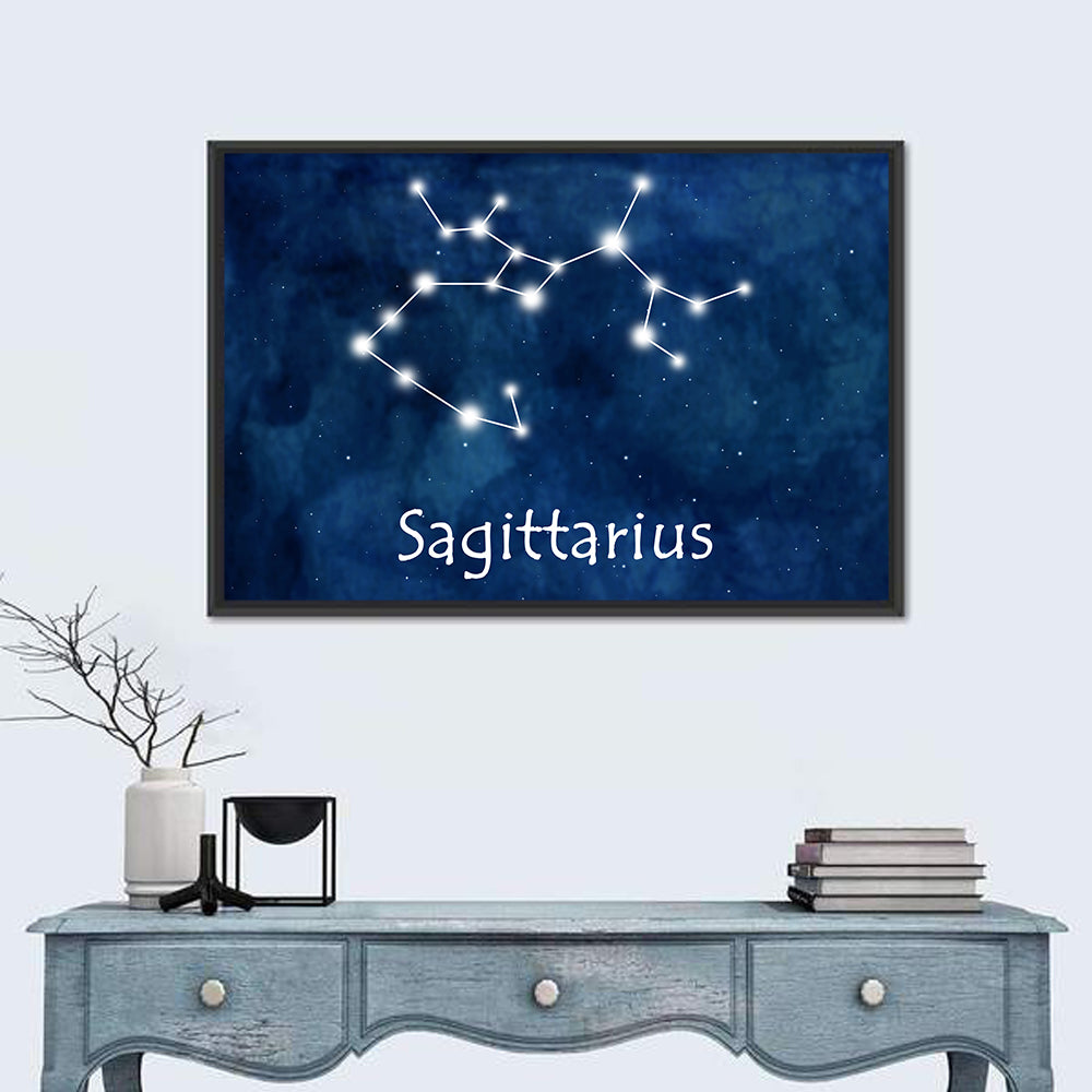 Sagittarius Constellation Wall Art in a room, landscape