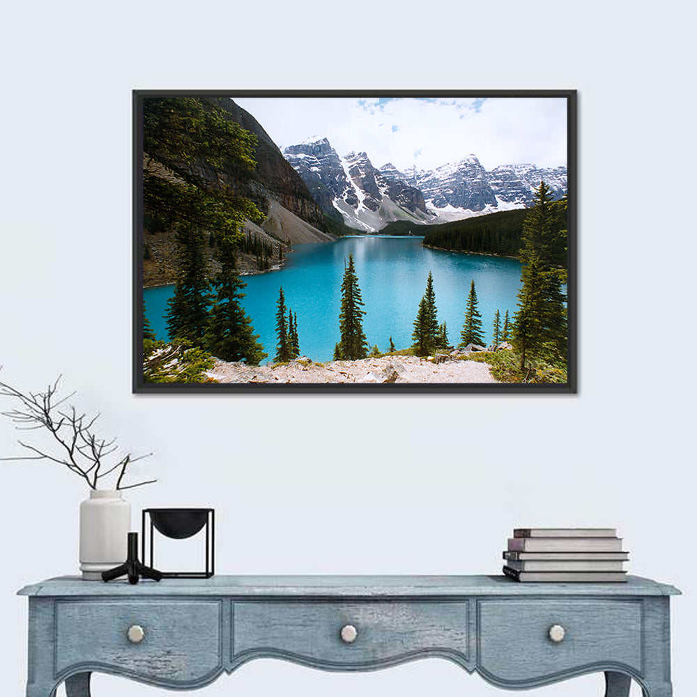 Moraine Lake, Canada Wall Art in a room, landscape