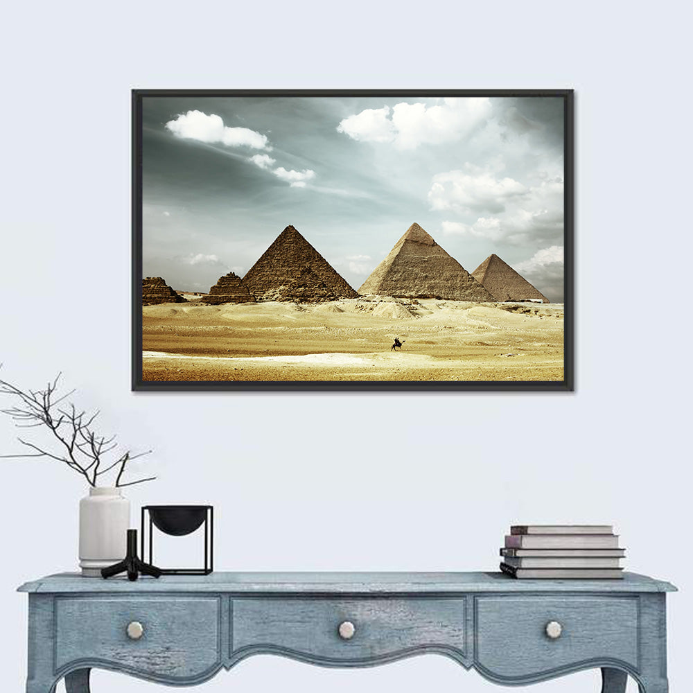 Great Pyramids of Giza Wall Art in a room, landscape