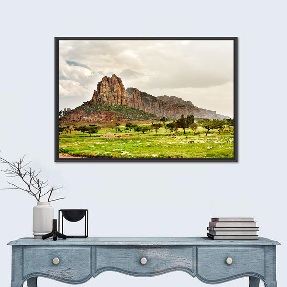 Tigray Mountain Meadow Wall Art in a room, landscape