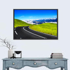 Winding Road Through Snow-capped Mountains Wall Art