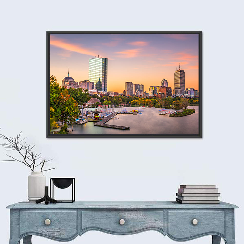 Boston Skyline at Sunset Wall Art