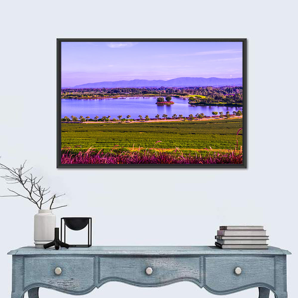 Thai Tea Plantation and Lake Wall Art