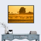 Antelope Herd at Golden Hour Wall Art
