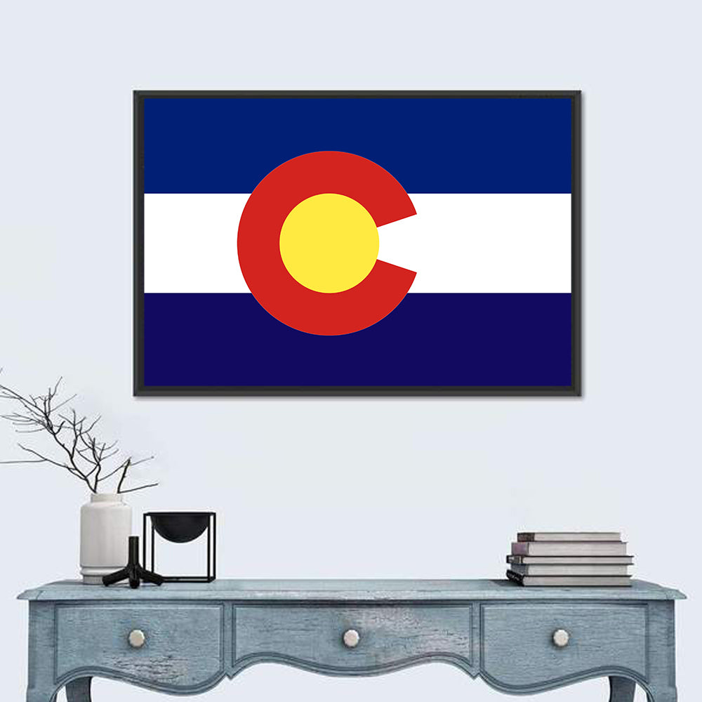 Colorado State Flag Wall Art in a room, landscape