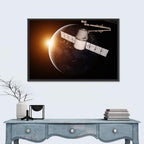 Satellite Over Earth at Sunrise Wall Art