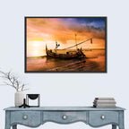 Fishing Boat on Bali Beach Wall Art