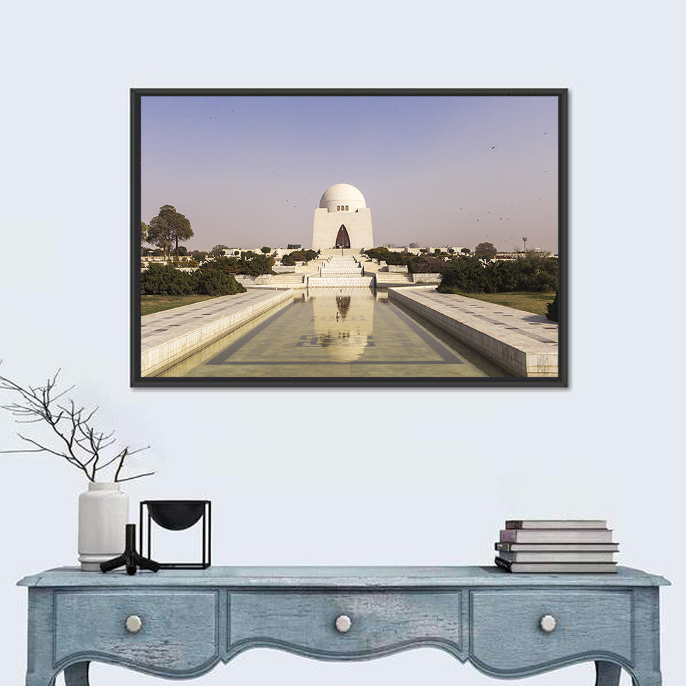 Mazar-e-quaid Mausoleum Reflecting Pool Wall Art in a room, landscape