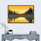 Golden Hour Lake Reflection Wall Art