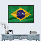 Brazil Flag with Ordem E Progresso Wall Art