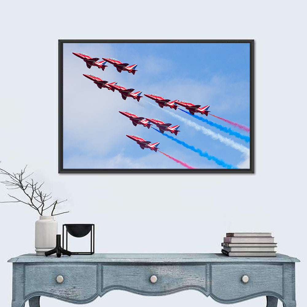 Dutch Nine-jet Formation Wall Art in a room, landscape
