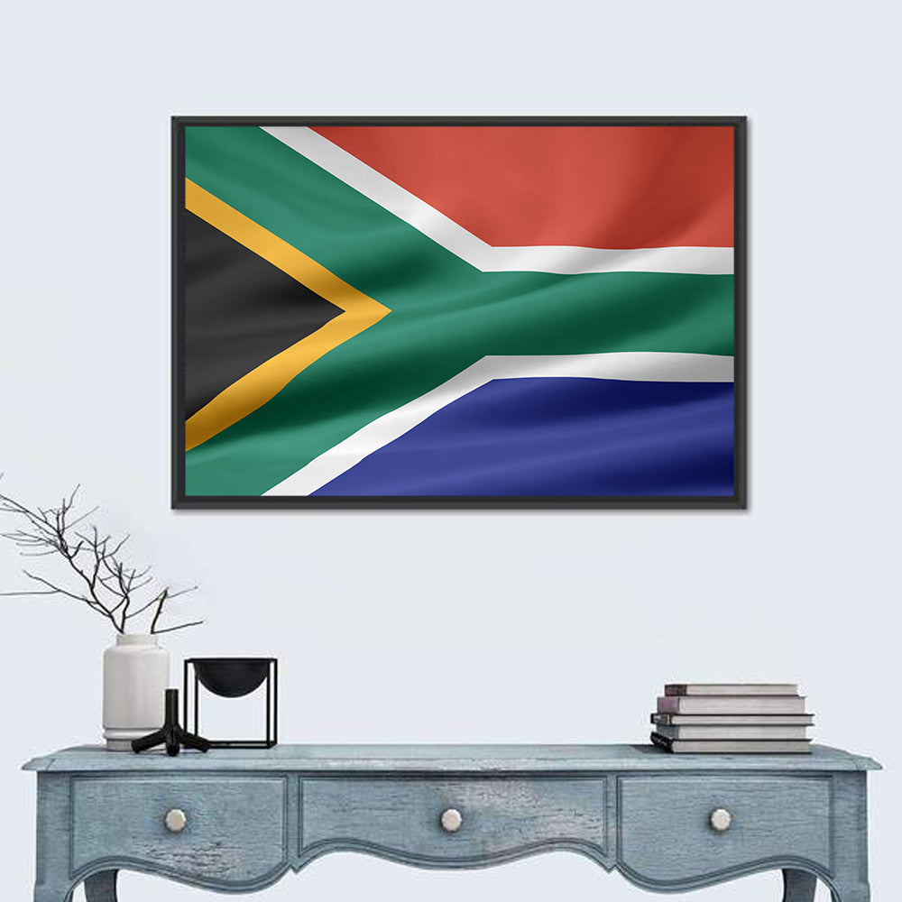 Waving South African Flag Wall Art