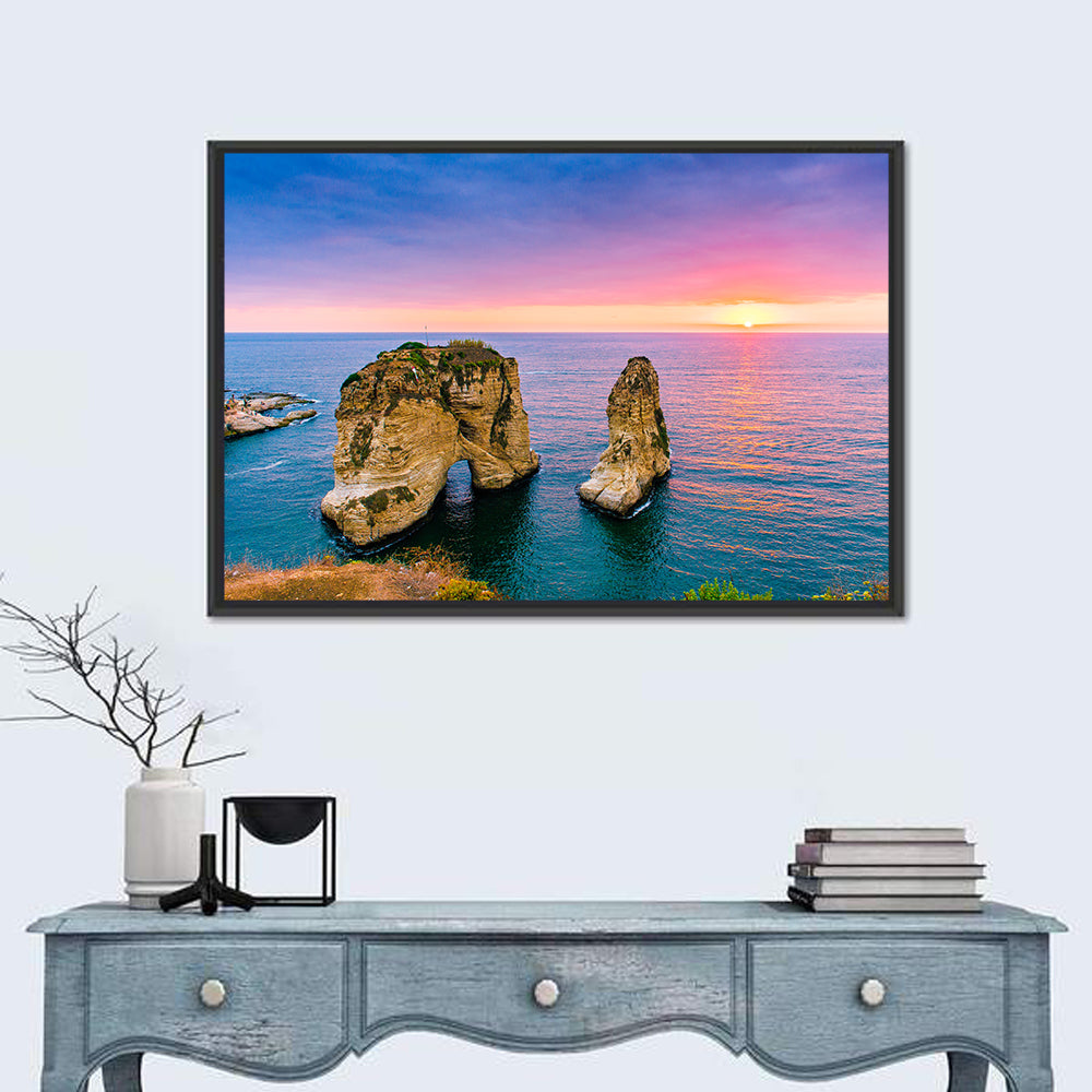 Raouché Rocks at Dusk, Beirut Wall Art