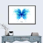 Translucent Blue Butterfly Wall Art