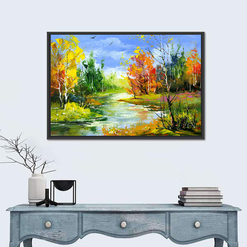 Winding Autumn Stream Wall Art