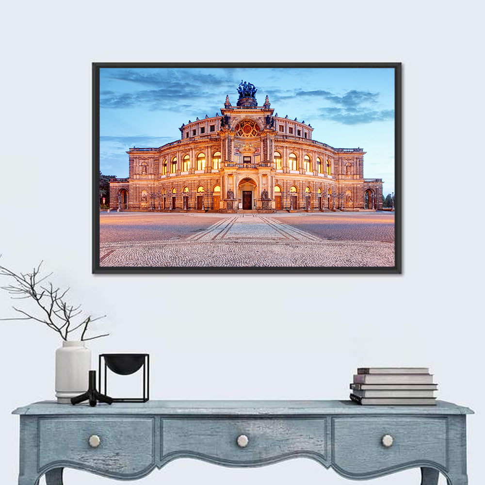 Semperoper Dresden at Twilight Wall Art in a room, landscape