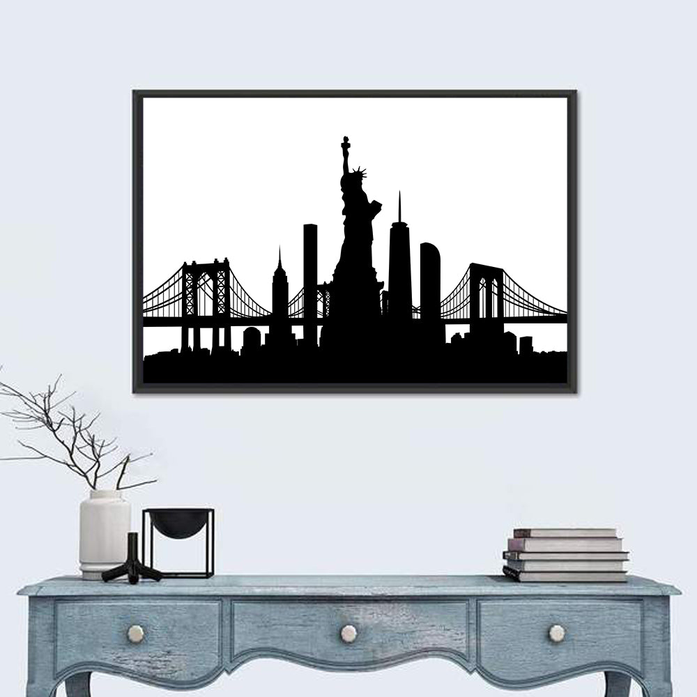 New York City Skyline Silhouette Wall Art