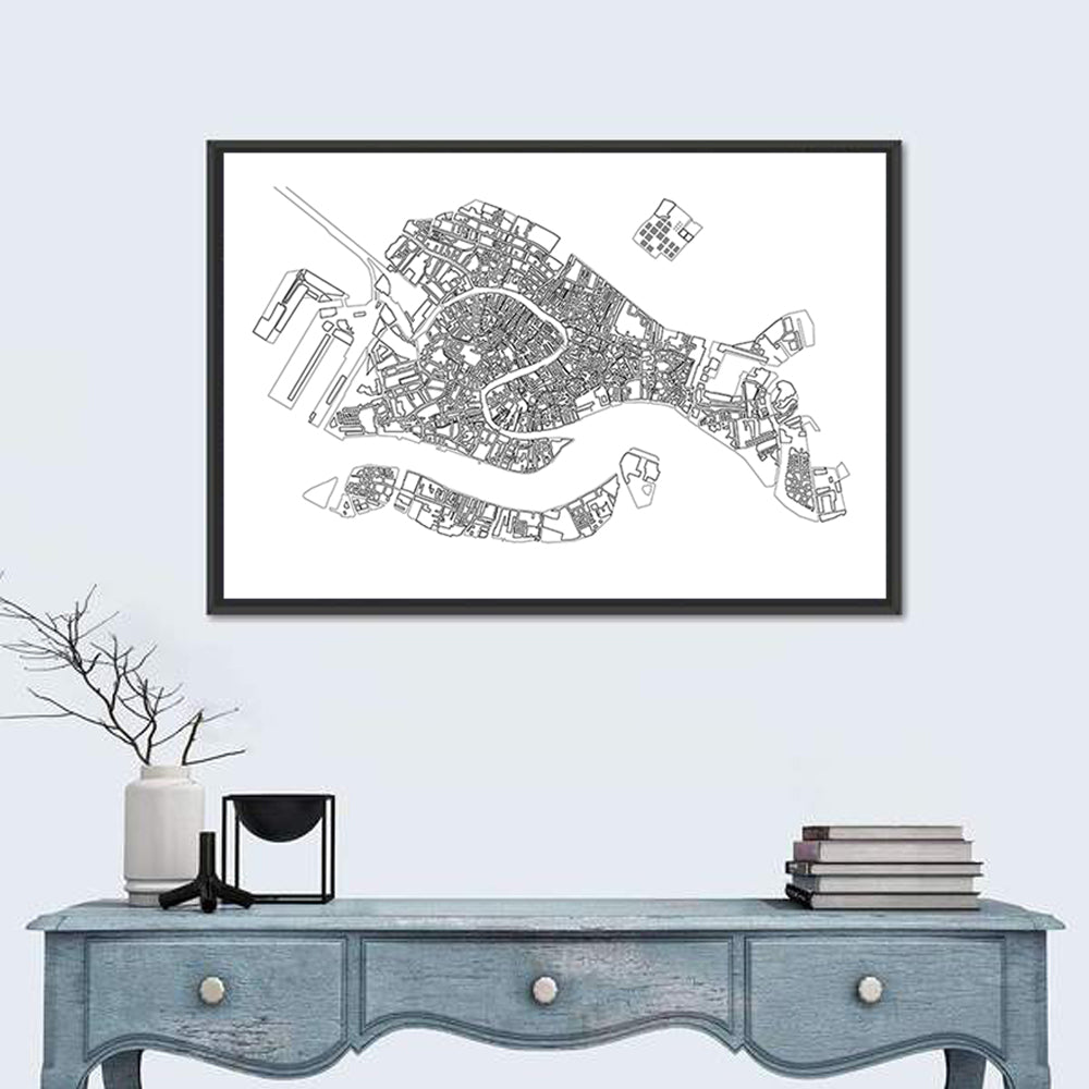 Venice Canal Map Wall Art