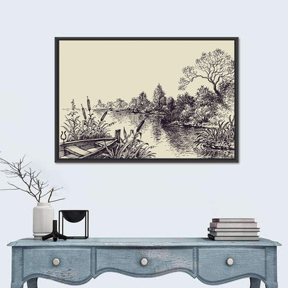 River Flow Scene Wall Art