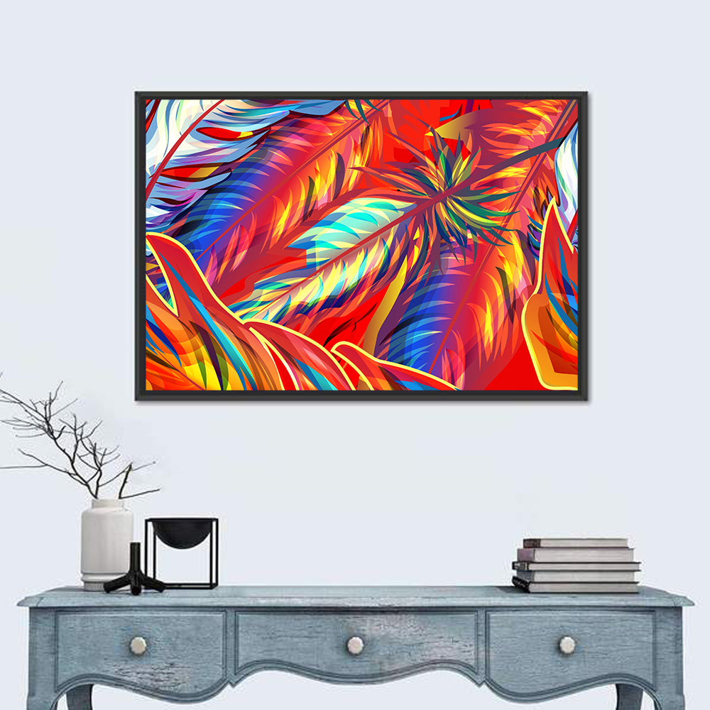 Layered Exotic Feathers Wall Art