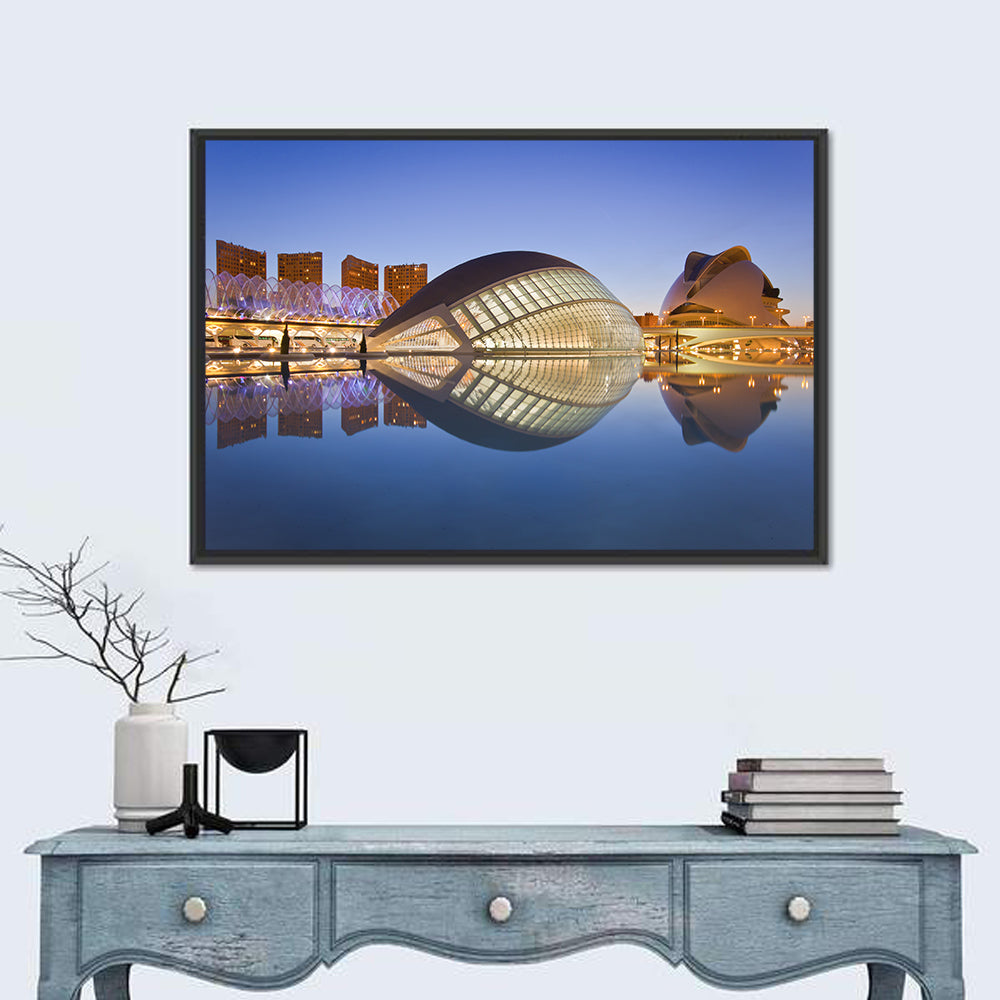 Valencia City of Arts and Sciences, Twilight Wall Art in a room, landscape