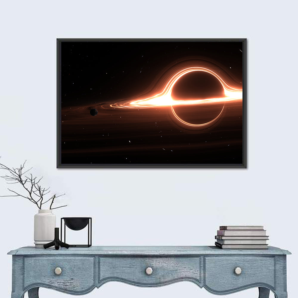 Planet Orbiting a Giant Black Hole Wall Art