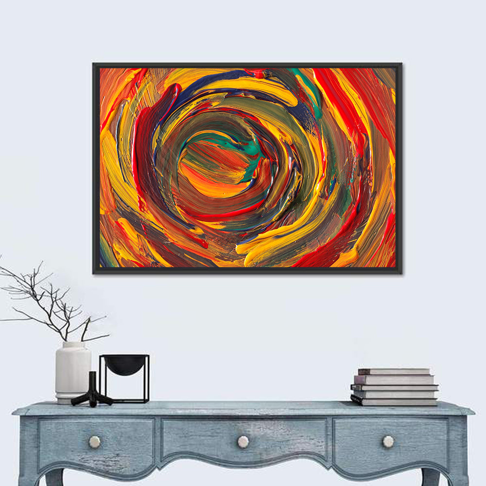 Vibrant Spiral Vortex Abstract Wall Art