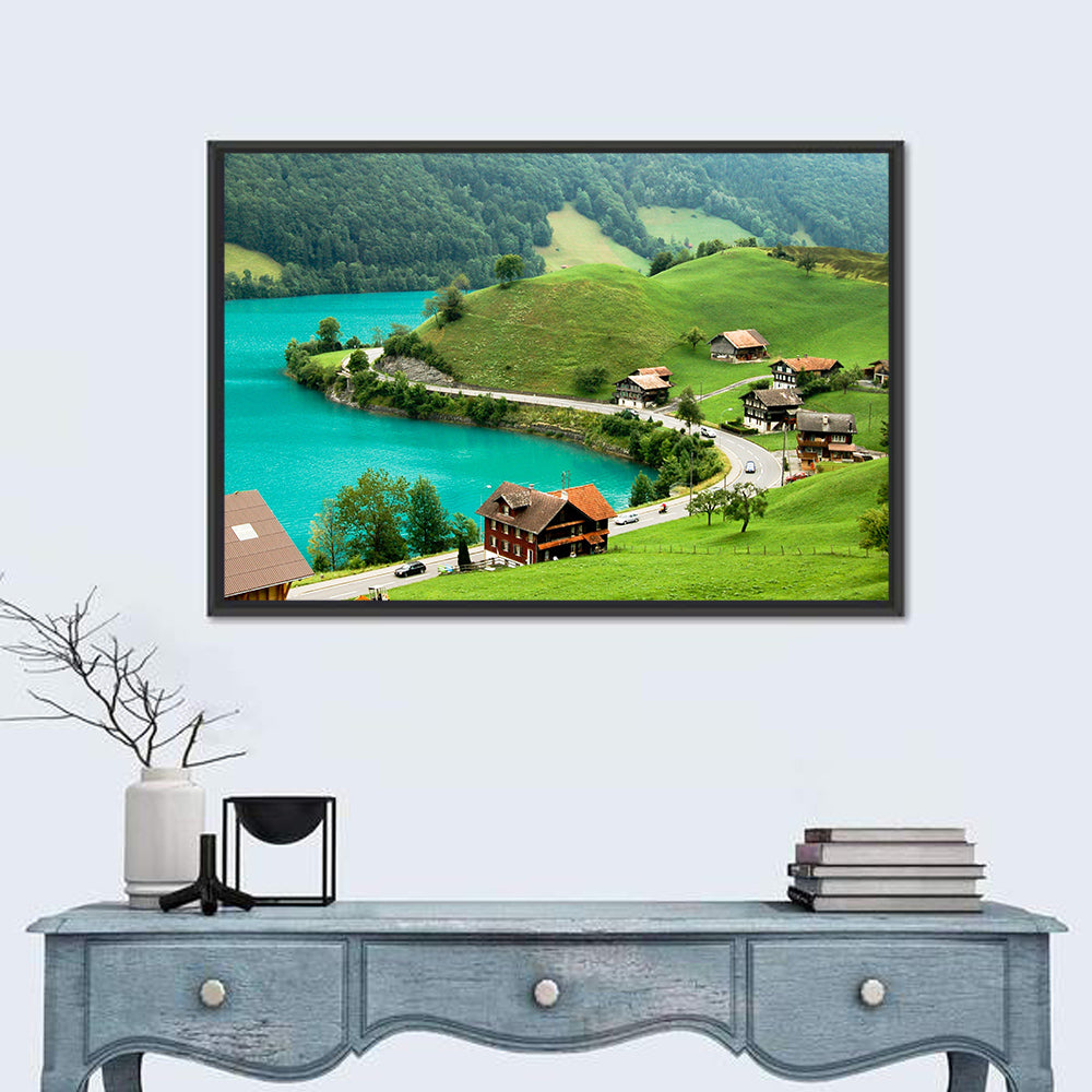 Lake Brienz Switzerland Wall Art in a room, landscape