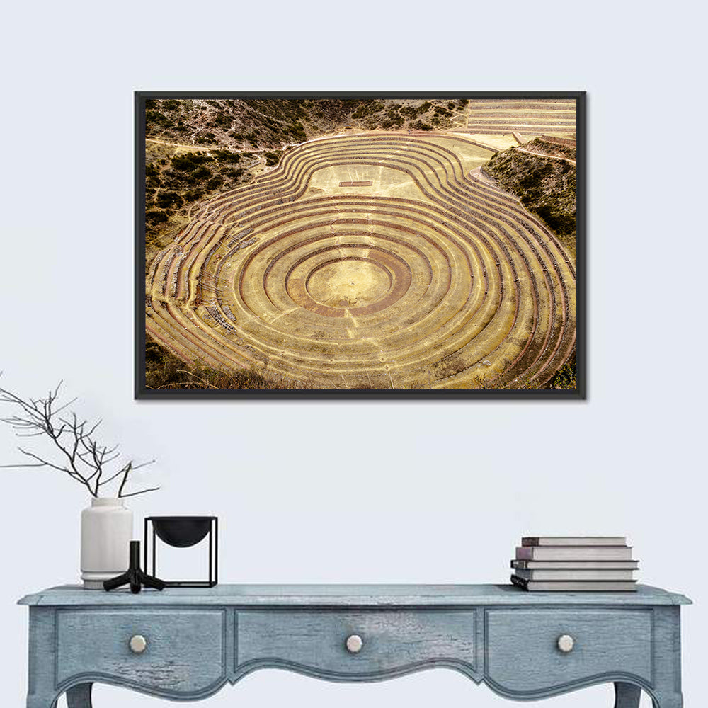 Moray Terraces, Maras Peru Wall Art in a room, landscape
