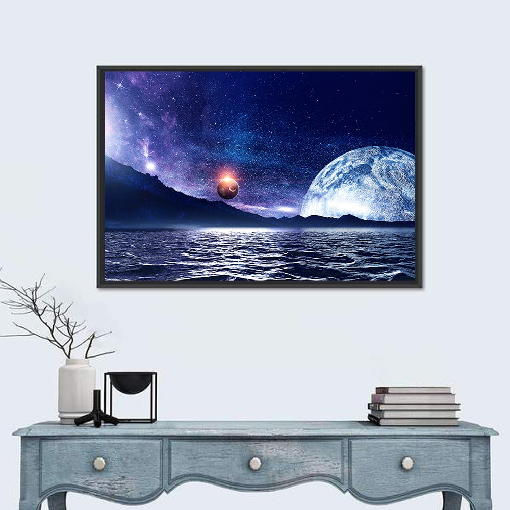 Hidden Moon Over Alien Sea Wall Art