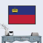 Liechtenstein Flag with Gold Crown Wall Art