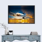 Jet Over Golden Cloudscape Wall Art
